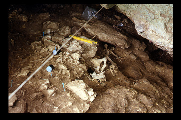 Photo de fouilles de la sépulture de Roquemissou